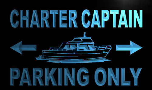 Charter Captain Parking Only Neon Light Sign